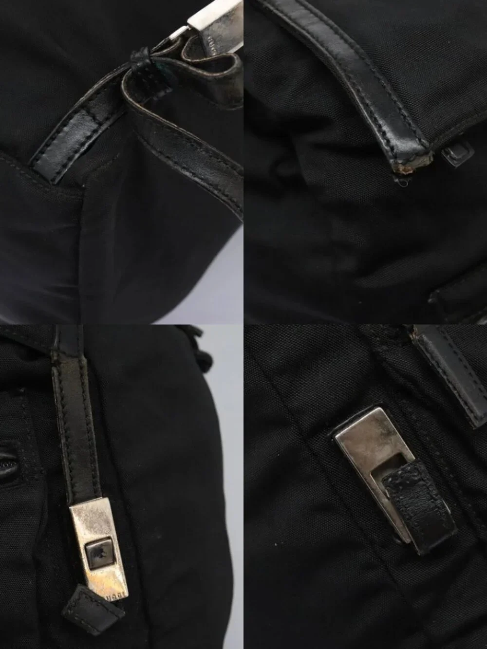GUCCI Backpack Nylon Black Auth 117288